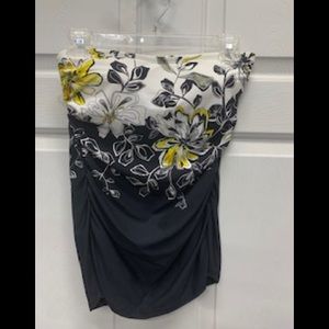 6 to 12 tankini top halter black swimsuit yellow
